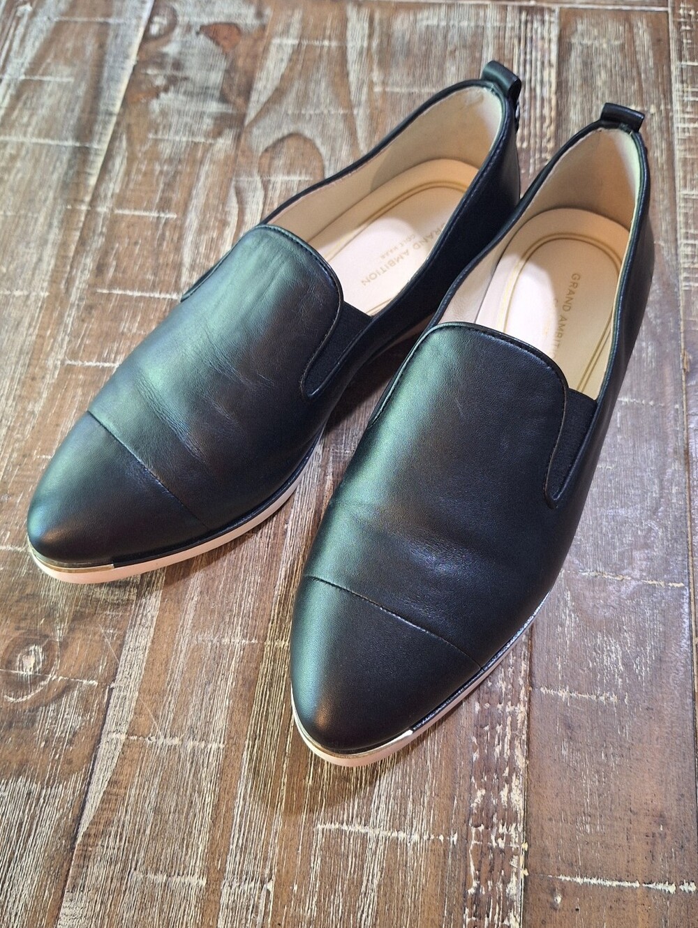 Cole Haan Women's Grand Ambition Slip-on Sneaker Shoes Point- Black/Ivory Sz 8 B